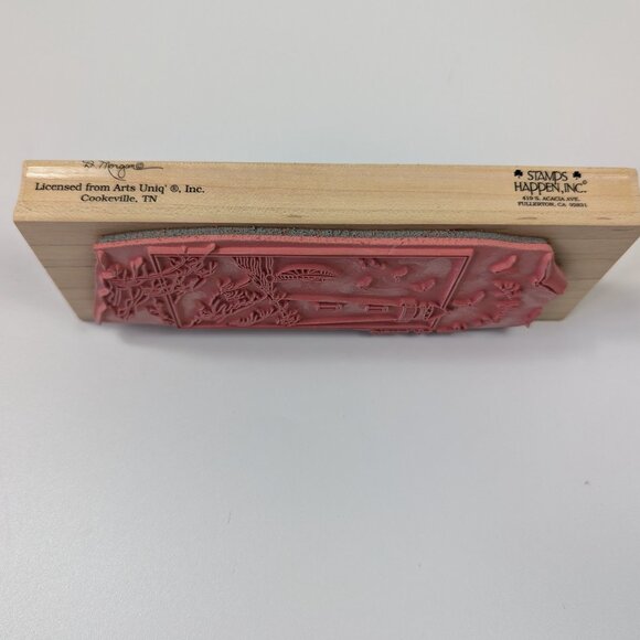Stamps Happen From Far Away A Friendly Light Lighthouse Wood Mount Rubber Stamp - Picture 3 of 4